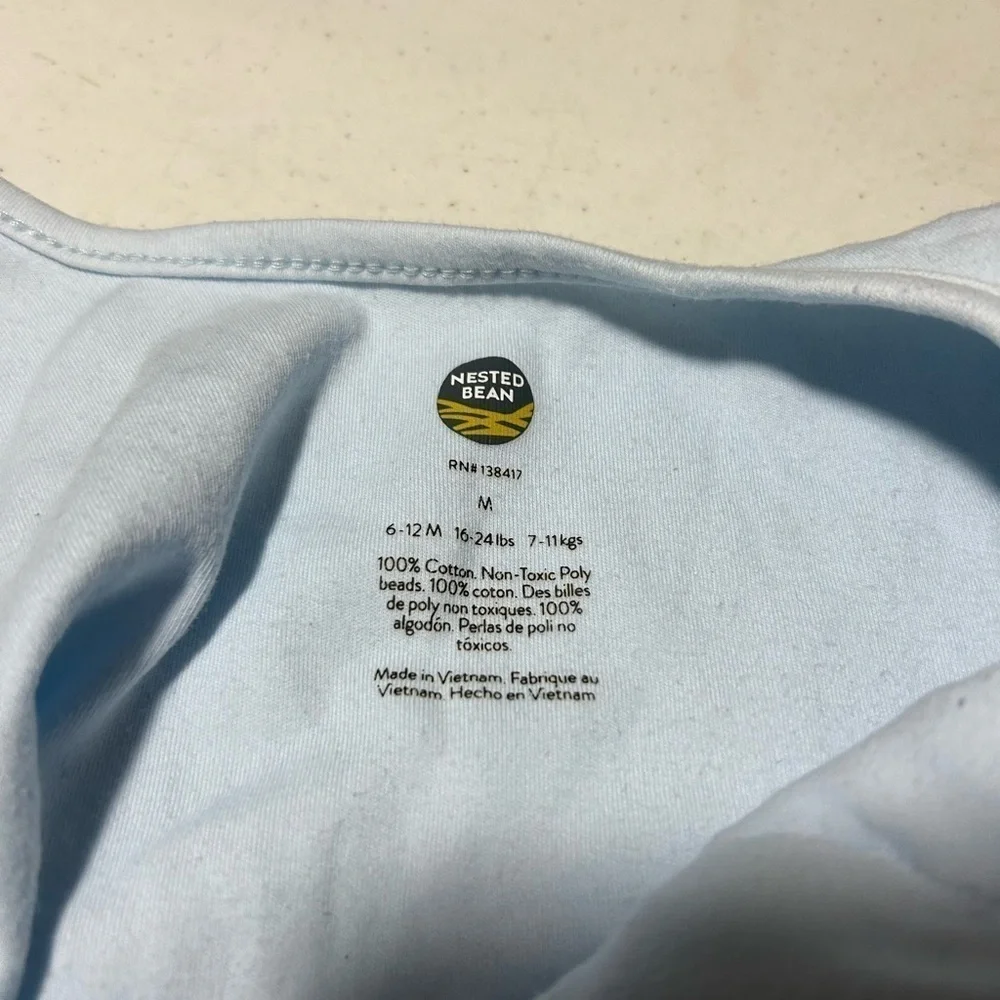 NESTED BEAN ZEN SACK Classic Size 6-12 Mths Medium 16-24 Lbs Cotton Blue